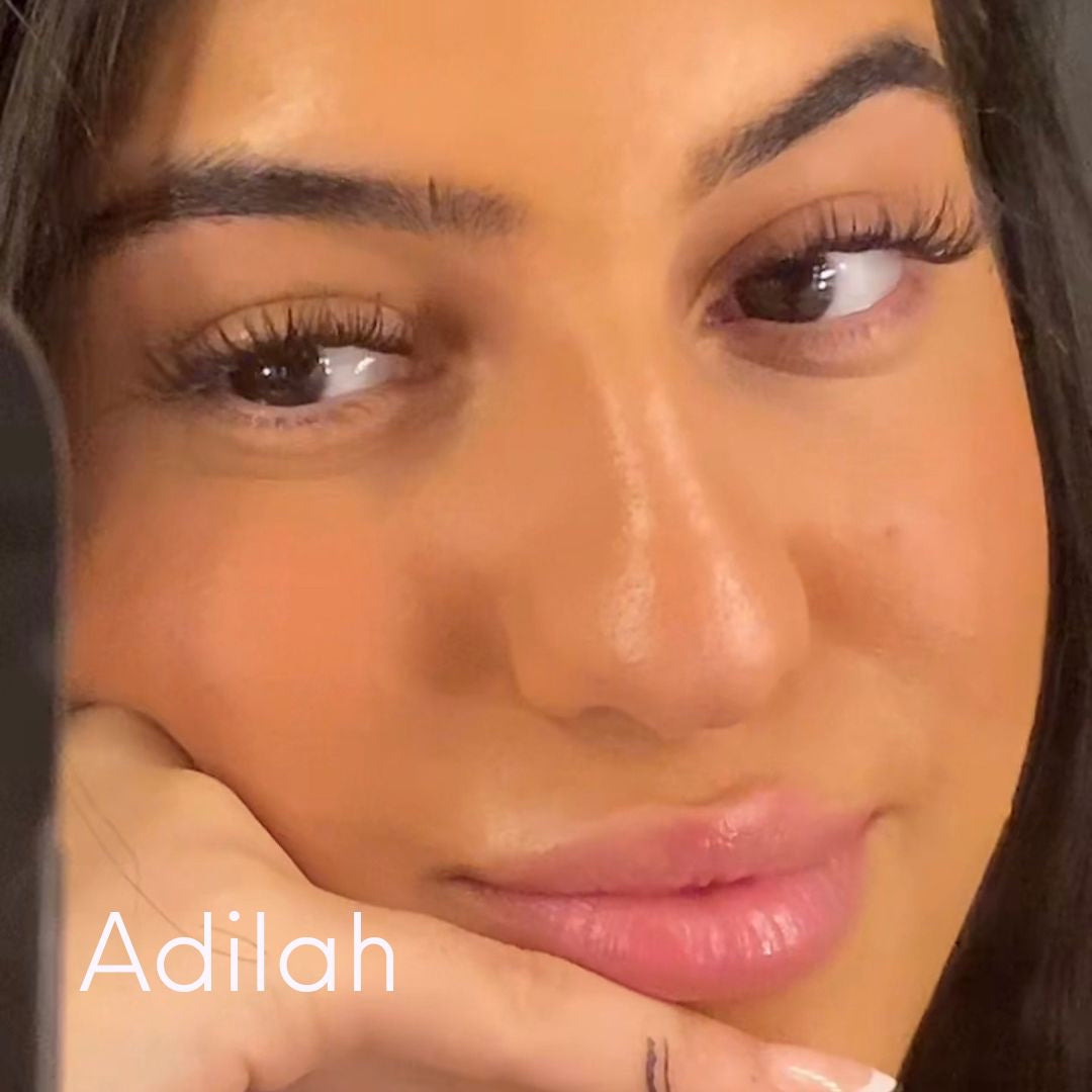 Model wearing adilah diy lashes